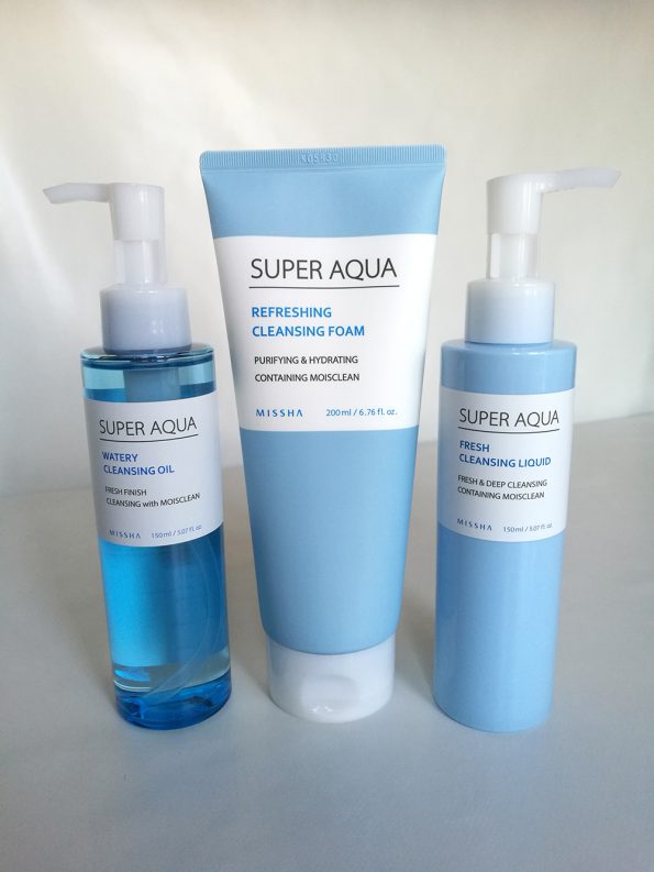Missha Super Aqua - Watery Cleansing Oil - Refreshing Cleansing Foam - Fresh Cleansing Liquid